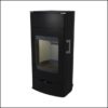 Kaminofen KRETZ ECHEDO 1 – 7 kW, schwarz, mit Holzfach & großer Sichtscheibe